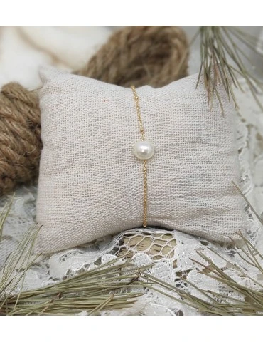 Anaïs Bracelet plaqué or et perle Blanche - Côté Filles