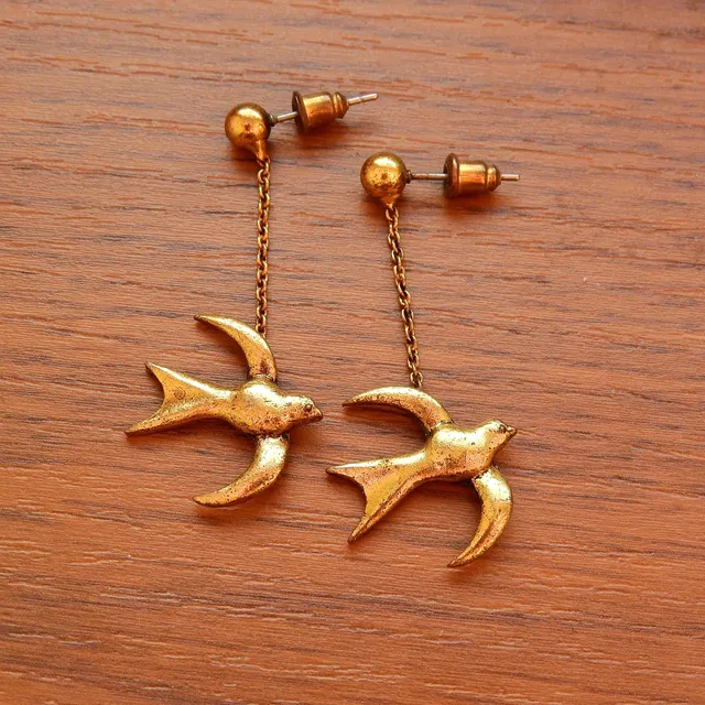 Boucles d'oreille maille marine Zamac Doré  - Marine - Côté Filles