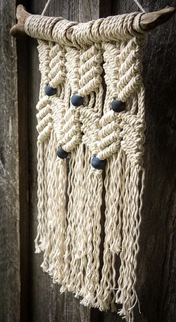 Créoles Boucles d'oreilles macramé et breloque - Emma - Côté Filles